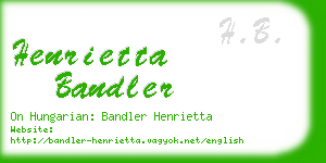 henrietta bandler business card